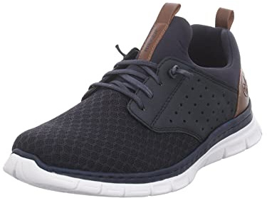 Rieker Herren Sneaker Schuhe Synthetikkombination Sport Halbschuhe Uni dunkel-blau Freizeit bequem