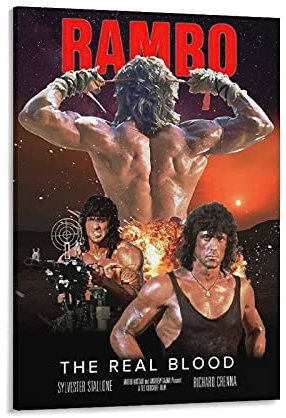 GNKIO Movie Poster Rambo Leinwand Kunst Poster und Wand Kunst Bild Druck Moderne Familie Schlafzimmer Dekor Poster 12x18inch(30x45cm)