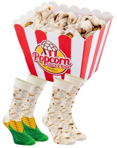 Rainbow Socks - Damen Herren Lustige Popcorn Socken Geschenk 2 Paar - Größen 36-40