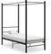 vidaXL Himmelbett Metallbett Bett Einzelbett Bettrahmen Bettgestell Lattenrost Schlafzimmermöbel Schlafzimmerbett Schwarz Metall 90x200cm