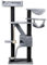 RHRQuality Cat Tree for Large Cats - Kilimanjaro Deluxe Crown – 195 cm High – With 12 cm Sisal Posts & Luxury Lying Area – Blackline Light Gray