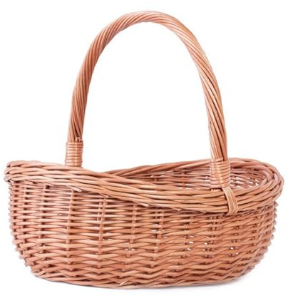 e-wicker24 Alles aus Weide Einkaufskorb Weide Geflochtener Korb mit Henkel Aufbewahrungskorb Leicht Picknickkorb Geschenkkorb Leer Vintage Korb Aufbewahrung Einkaufskorb Geflochten (Natur)