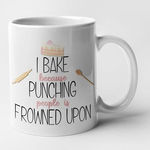 McMug - I Bake Because Punching People is Frowned Upon - Baking Mug, Ceramic, 11fl.oz.