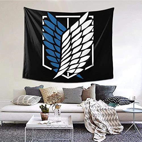 HHLSS Wandbehang 150 x 250 cm Attack on Titan Tapisserie Wandbehang Tagesdecke Anime Wandverkleidung Polyesterfaser Strandmatte Heimdekoration