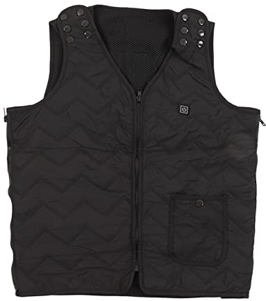 Qcwwy Elektrische Heizjacke, USB Wiederaufladbar, Waschbar, Elektrische Heizweste, Polyester, Camping, Wärmende Weste für die Jagd, Wandern, Skifahren (M)