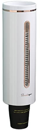 Chonor Dispenser di Tazze di Carta, Antipolvere Trasparente portabicchieri di distributori d'Acqua, tazza da parete, per bicchieri di plastica, bicchieri di carta e coni di carta ecc（bianco）