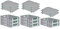 SuperSparSet 8x Eurobox NextGen Color mit Auflagedeckel & Schiebeschnappverschlüsse, HxBxT 12x40x60cm, 23L, Griffe grün offen, Glatter Boden, Eurobehälter Transportbox Transportbehälter