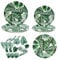 60 Piezas Tropical Hoja de Palma Vajilla de Papel, Verano Hawaiano Platos Vasos y Servilletas, Verde Hoja de Palma Fiesta Vajilla para Cumpleaños Decoración Baby Shower Jungle Safari Fiesta Temática