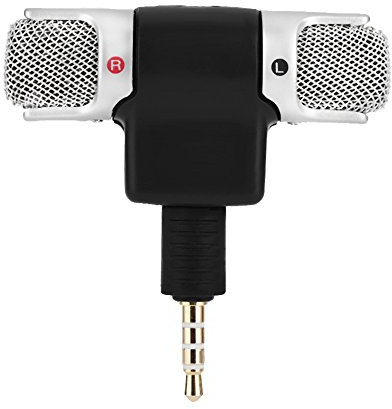 Agatige Mini Micrófono, Mini Micrófono Estéreo para Teléfonos Android E iOS, Micrófono Externo De Mano Profesional con Enchufe Chapado En Oro De 3,5 Mm, No Requiere Batería