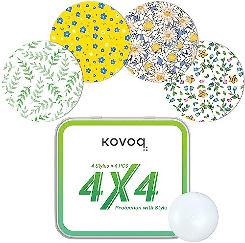 Kovoq Adhesive Patches for Freestyle Libre 2 Sensor,16-Pcs Colorful Waterproof Sensor Covers for Kids Women Men,Sensor Tape Libre 1 with Light-Foral Style Pattern