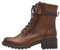 Jana Damen Stiefeletten zum Schnüren mit Blockabsatz Vegan, Braun (Cognac), 39 EU