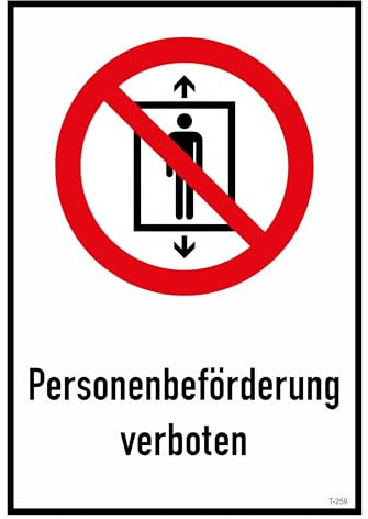 Daged Personenbeförderung verboten Aufkleber 23x16 cm Hinweiszeichen Sticker T-259