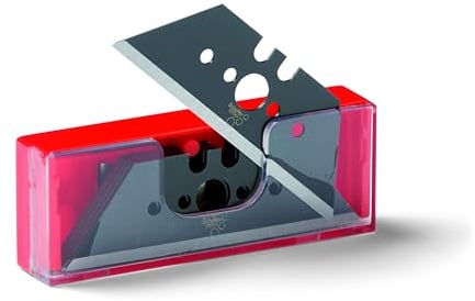 Samurai Black Trapez Trapezklingen 10 Stück im Sicherheitsspender für Cutter Teppichmesser schwarz sehr scharf und langlebig aus Japanstahl