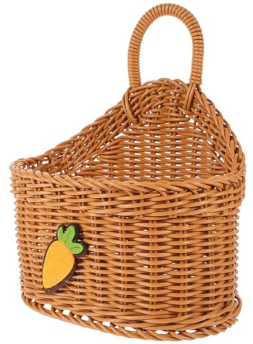 Zerodeko Hängender Zwiebelkorb Weidengeflecht Osterkorb Rattankorb Obst- Und Gemüse-Aufbewahrungskorb Für Die Speisekammer Den Küchengarten