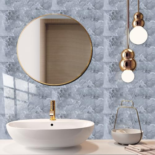 Piastrelle Adesive Cucina 20X40Cm Blu Mattonelle Adesive Cucina,Piastrelle Adesive Muro,Pavimento Pvc Adesivo,Carta Da Parati Adesiva Muro,Piastrelle Bagno