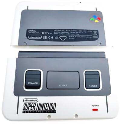 New3DSXL - Carcasa adicional A/E SFC/SNES de repuesto gris clásico, para nuevas consolas de juegos 3DS XL LL 3DSXL 3DSXL 3DSLL, placa frontal superior e inferior, placas exteriores A/E, 2 unidades
