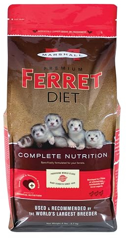 Marshall Premium Ferret Diet Dry Food – 6 lbs – Supports Digestion, Energy & Muscle Maintenance – Balanced Small Animal Food with Vitamins & Essential Minerals