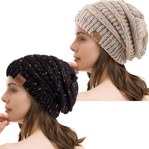 REDESS Slouchy Beanie Mütze für Herren und Damen Winter Warm Chunky Soft Oversized Zopfstrickmütze