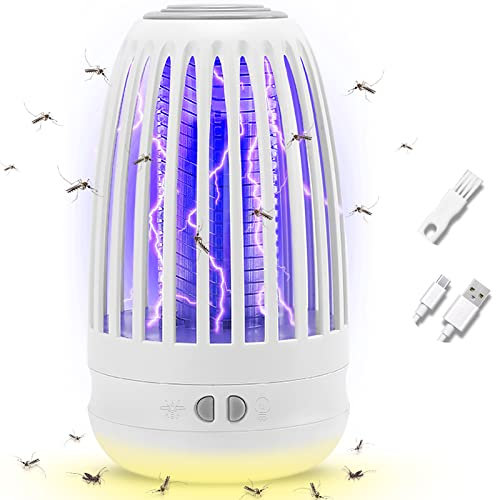 Lámpara antimosquitos, repelente de moscas eléctrico con luz nocturna, potente repelente de mosquitos, trampas para control de plagas para interiores y exteriores