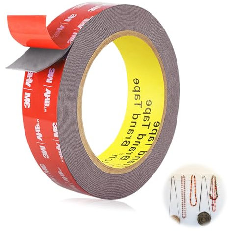 Doppelseitiges Klebeband Extra Stark, Montageband, 1 Rolle Wasserfest und Hochtemperaturbeständig Klebend klebendes zweiseitiges Klebeband für Auto, Heimdekoration, Bürodekoration(3 m x 2,0 cm,rot)