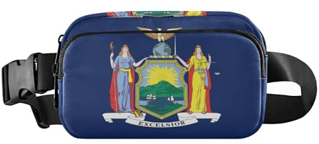 Trendige Crossbody-Tasche, Hüfttaschen für Damen, Herren, Teenager, wasserdicht, Bauchtasche, Gürtel mit verstellbarem Gurt, für Reisen, Einkaufen, Laufen, New York, New Yorker, Ny-Flagge, Blau, New