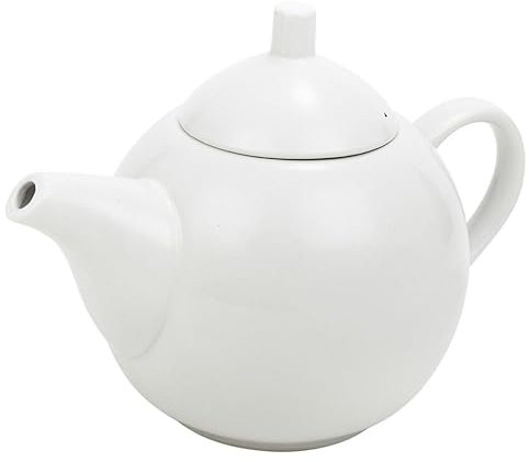 URBNLIVING 1L Ceramic Teapot Mini White Retro Kettle, Classic Country Cottage Style, Vintage-Inspired Design, Perfect for Serving 4 Cups