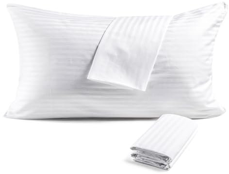 Faunna Kissenbezug 40 x 80 4er Set, Kopfkissenbezug 40x80 100% Langstapel-Baumwolle, Leise und Atmungsaktive Bettkissenbezüge