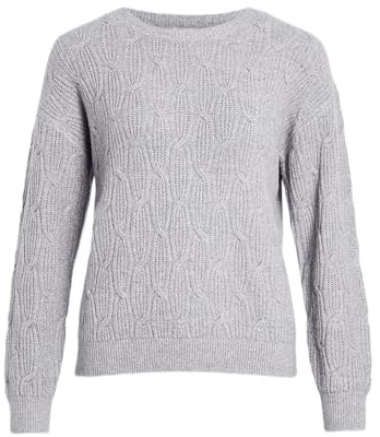 Vila Damen Vilassia O-Neck L/S Cabel Knit Top -Noos Vilassia O-Neck L/S Cabel Knit Top -Noos (1er Pack)