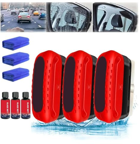 Invisposture Glass Cleaner, 2025 Upgraded Glass Cleaning Board, Arhdcompuly Automotive Oil Film Cleaning Brush, Universal Windshield Cleaning Wipe Board, Improves Clarity and Visibility (3)