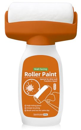 Wall Repair Rolling Brush, 500g Wall Repair Roller Paint, Wall Repair Paint Roller, Roller Wall Patching Brush, Wall Repair Paste Roller, Solve Graffiti, Stains, Yellowing on White Surface