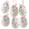 Logbuch-Verlag 6 Bunte Ostereier rosa pink mit Blumen Ostern Deko Eier zum Aufhängen Osterstrauch Hänger 6 cm