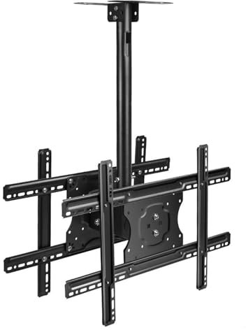 DRJBBODVQ Soporte de TV de Techo de Doble Pantalla de 32-55 Pulgadas y 3 Metros Soporte Colgante de TV de Techo de Doble Cara Soporte de TV Giratorio