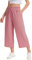 WUWUSKY Damen 3/4 Culotte Hose Leichte Sommerhose mit Taschen | Casual Lounge Hose mit Weitem Bein | Atmungsaktives Stoff Caprihose für Damen,Ziegelrot,XXL