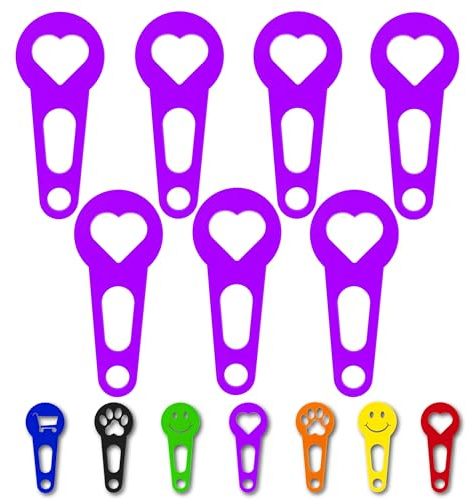 OnAir® Gettoni per Carrello Spesa con Portachiavi – Gettoni Subito Estraibili, Facili da Usare e da Reinserire (Cuore, Viola, 24 pezzi)