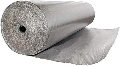 Reflektierende selbstklebende Aluminiumschaum-Isolierrolle, 3–4 mm, Auto-Luftpolsterfolie, Dampfsperre für hervorragenden Wärme- und Schallschutz (1 x 20 m)