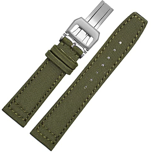 Für IWC Pilot Spitfire Timezone TopGun Armband Grün Schwarz Gürtel Armbanduhr Riemen 20mm 21mm 22mm Nylon Canvas Stoff Uhrenarmband