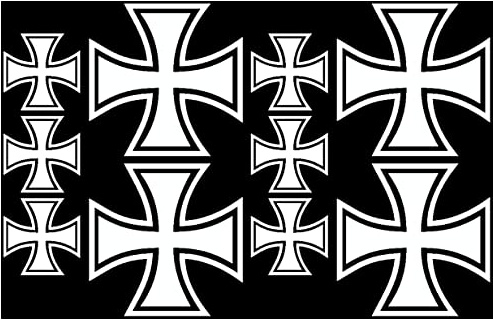 Samunshi® Eisernes Kreuz Wandtattoo 10er Set 26x17cm weiß