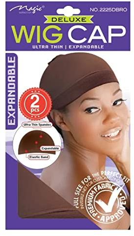 Magic Collection Invisible Expandable Ultra-thin Stocking Wig Cap 2225 Brown - 2 Count (Pack of 1) - Wig