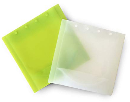 GoSili Silikids BAGS01 wiederverwendbare Snackbeutel aus Silikon (2 Stück), limette & transparent