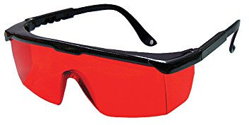 Bosch 57-GLASSES Laser View Enhancing Glasses with Adjustable Temple, Red Lens, Black Frame
