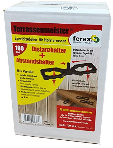 ferax Terrassen-Meister Distanzhalter und Abstandshalter 4 mm 100 Stück 0,20 Euro/Stück