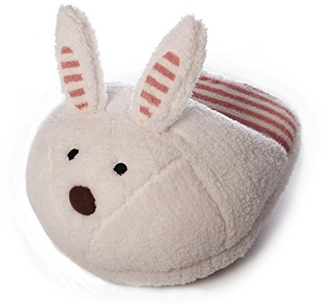 Inware 8665 - Fußwärmer Hase, creme/pink, aus Plüsch