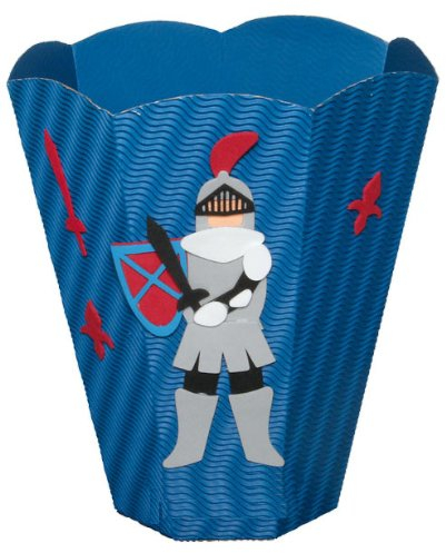 alles-meine.de GmbH Bastelset Papierkorb - Ritter - Mülleimer blau Junge - Kinderzimmer Deko zum Basteln Komplett Set