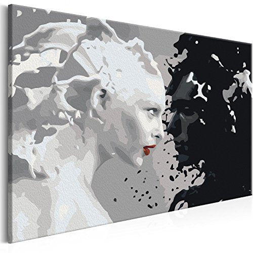 murando - Peinture par Numéros Adulte DIY 50x40 cm - Avec Cadre, Peintures Acryliques et Pinceaux - Tableau à Faire Soi-Même Loisir Créatif Maison Décoration Murale - noir blanc n-A-0257-d-a