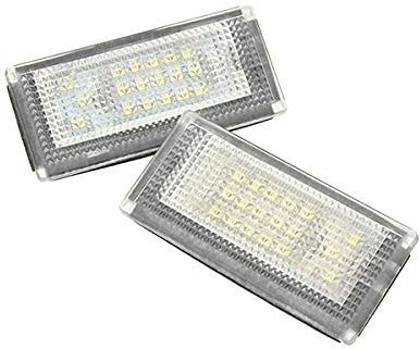 GOFORJUMP Kfz-LED-Kennzeichenbeleuchtung 12V Compatible with BMW S R50 R52 R53 Zubehör 2X Weiß SMD LED-Kennzeichen-Lampen-Kit