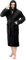 NY Threads Herren-Bademantel mit Kapuze – langer Plüsch-Bademantel für Herren - Schwarz - Large-X-Large