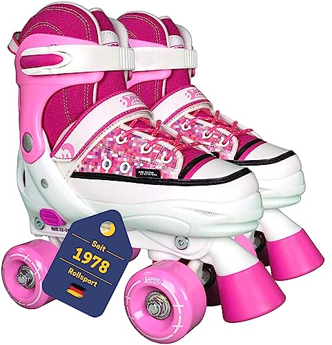 Best Sporting Rollschuhe Kinder Mädchen I Inline Skates Kinder größenverstellbar I robuste Inliner für Kinder mit Bremse I Rollerskates Schuhe Kinder I Inliner mit 4 Rollen