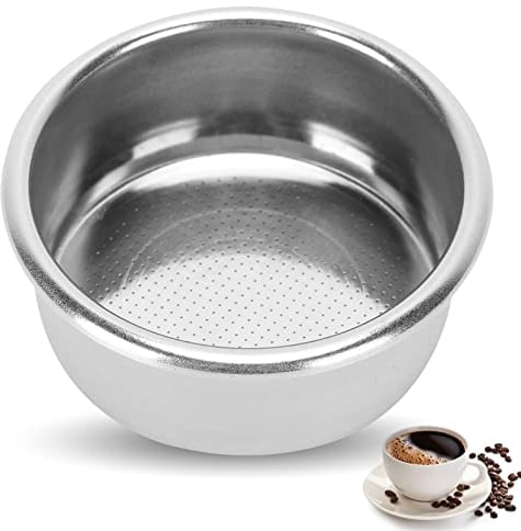 Stainless Steel Coffee Filter,Replacement Portafilter Basket for 54mm Espresso Machine 2 Cups Espresso Portafilter Bottomless Cup Strainer Reusable Filter for Coffee Machine