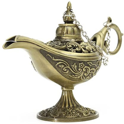 Traditional Aladdin Hollow Out Fairy Tale Magic Lamp Tea Pot Genie Lamp Vintage Home Decor