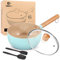 BUNDLEPRO, 2.1 Quart Saucepan Set with Lid, Nonstick Aluminum Sauce Pot, Induction Compatible Small Cooking Pots with Silicone Spatulas for Milk, Soup, Pasta, Egg, Rice (BLUE)